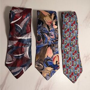 Men's Patterned Silk Tie - Multi Color